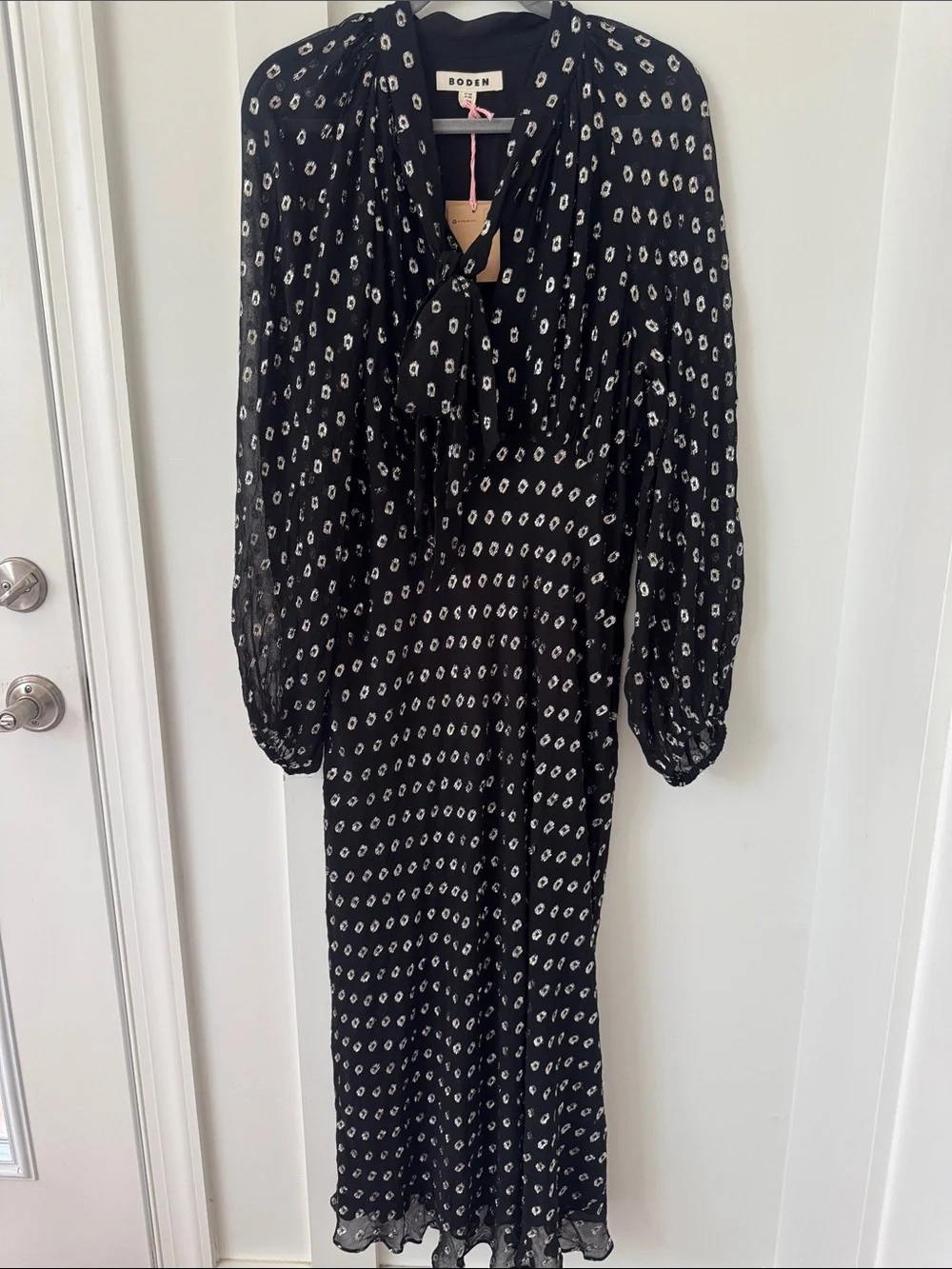 NWT Boden Tie Neck Midi Dress Size 14